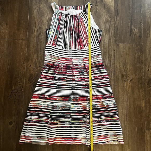 Nine West‎ Pleated Sundress Womens Size 12 Colorful Striped Pockets Sleeveless - Picture 8 of 10